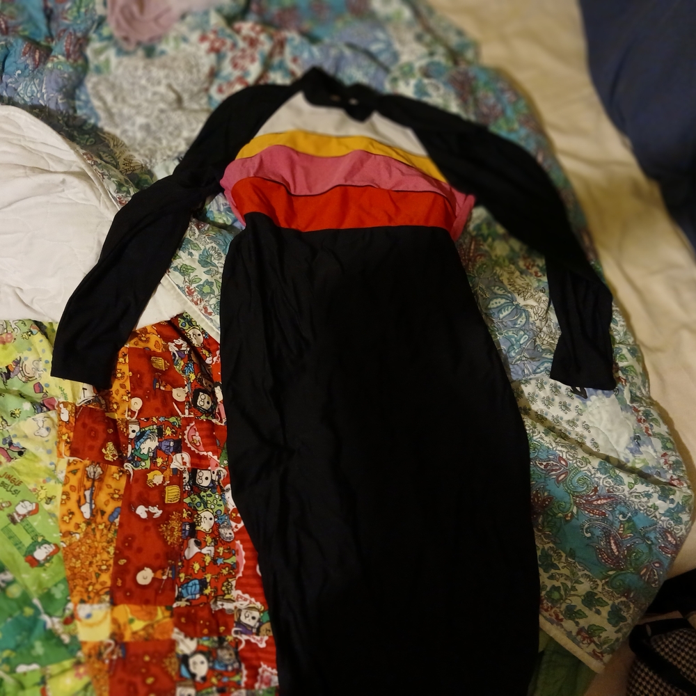 Colorblock Long Sleeve Dress